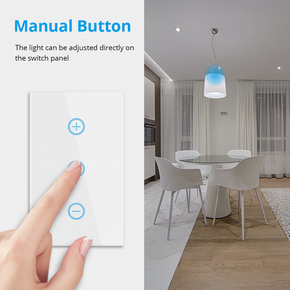 Zemismart Tuya WiFi Control Smart Dimmer Switch US Alexa Google Home APP Voice Control Touch Timer Brightness Adjustable Switch