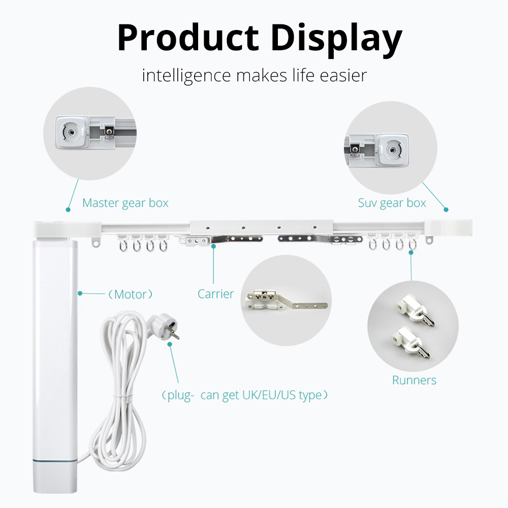 Zemismart Smartthings Control Z-wave Motorize Curtain  With Track Customized Smart Curtains Smartthing Control
