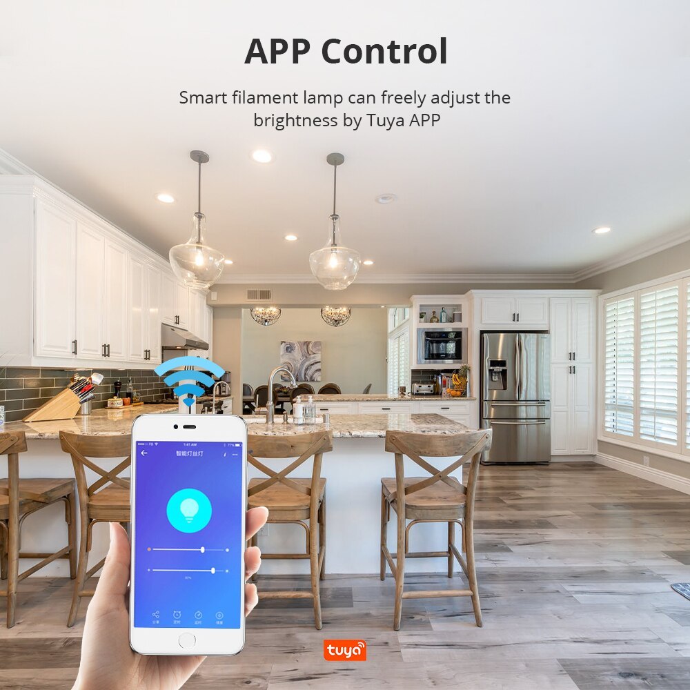 Zemismart Tuya Zigbee LED Filament Bulb E27 Vintage Edison Lamp G95 Spiral Tungsten Lamp 220V Alexa Google Home Smartthings App