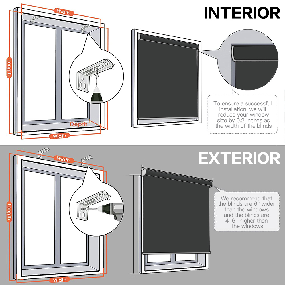 Zemismart Blackout Roller Shade,Window Blind With Rechargable Motor, Smart Home Control by Tuya APP Work with Google home Alexa