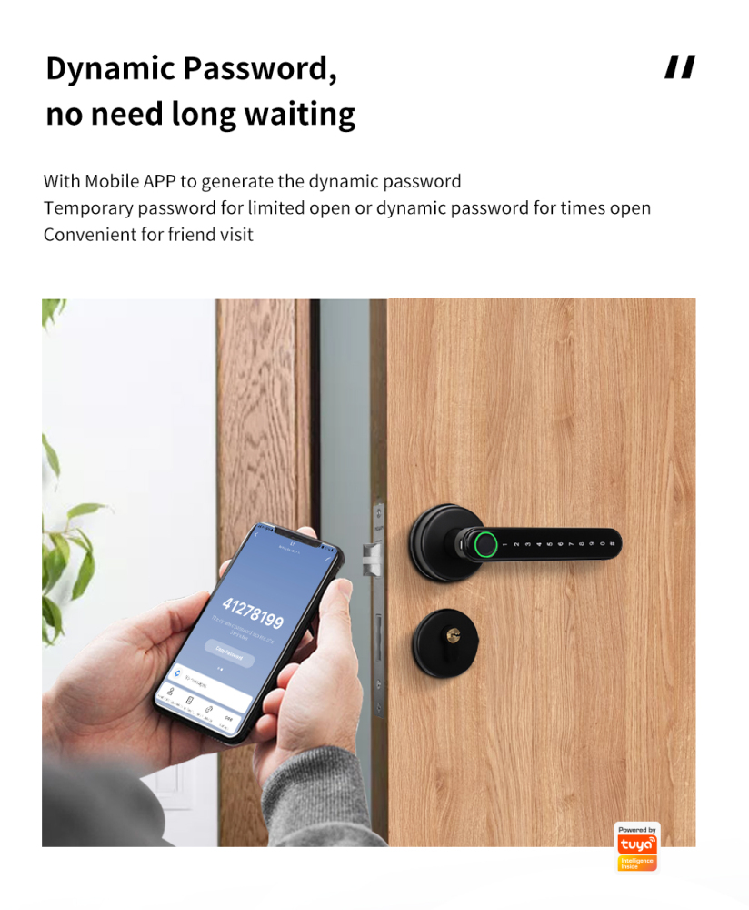 Zemismart Tuya Smart Fingerprint Lock Intelligent Security Door Lock Encryption Work With Smart Life App Passward Unclock