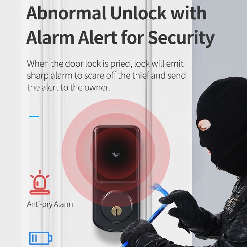 Zemismart WiFi Smart Electronic Door Lock APP Password IC Cards Unlock DigitaI Keyless Deadbolt Lock works with Tuya