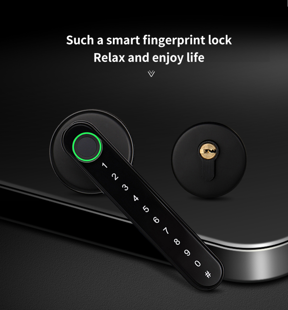 Zemismart Tuya Smart Fingerprint Lock Intelligent Security Door Lock Encryption Work With Smart Life App Passward Unclock