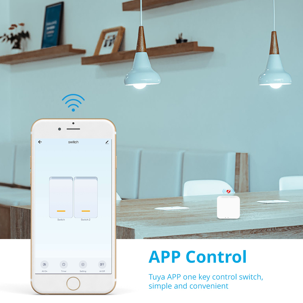 Zemismart Zigbee 2 Gangs Inline Module Neutral Wire Optional App Timer Control works with Tuya