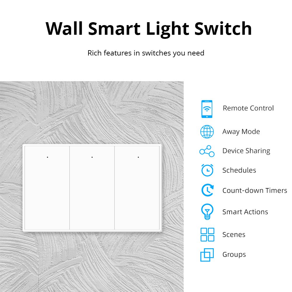 Zemismart Tuya Zigbee No Neutral Push Switch Wall Light US Interruptor Smart Life App Timer Alexa Google Home Voice Control