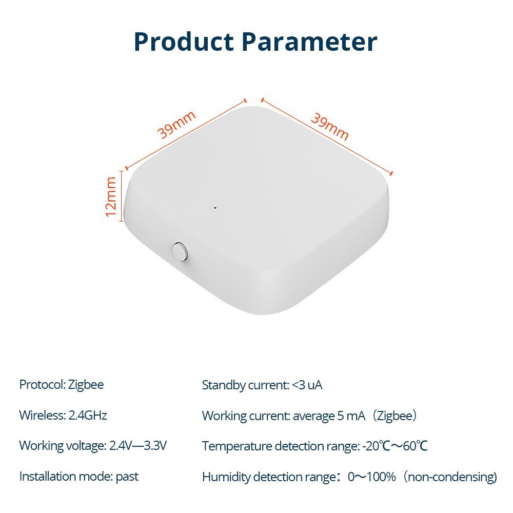 Zemismart Zigbee Temperature Humidity Sensor Monitoring Smart Home Detector Timer works with Tuya Alexa Google Home Voice Control