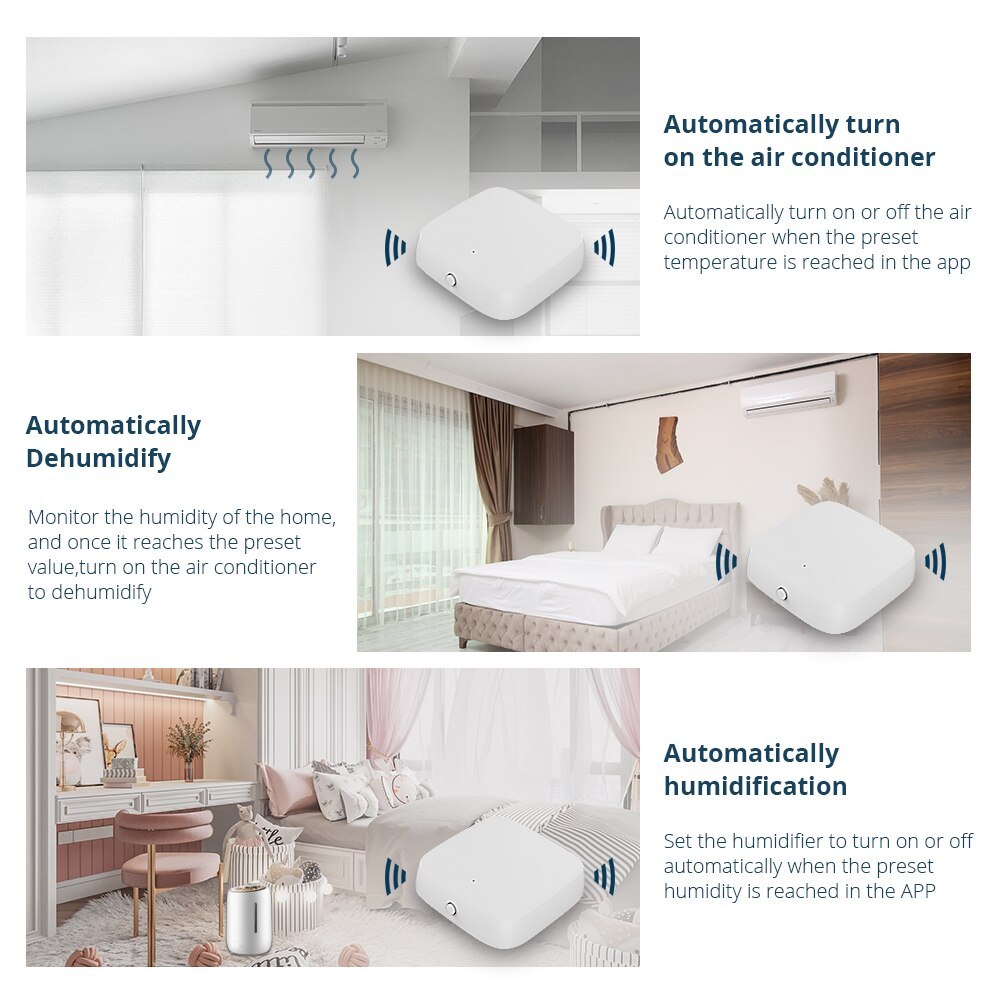 Zemismart Zigbee Temperature Humidity Sensor Monitoring Smart Home Detector Timer works with Tuya Alexa Google Home Voice Control