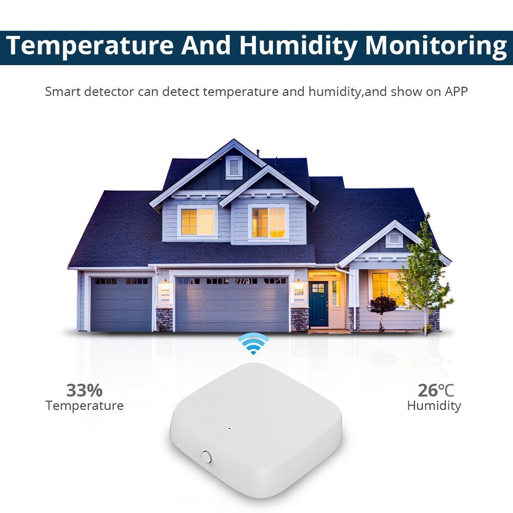 Zemismart Zigbee Temperature Humidity Sensor Monitoring Smart Home Detector Timer works with Tuya Alexa Google Home Voice Control