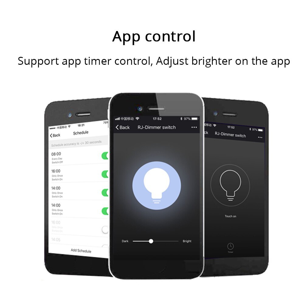 Zemismart US Dimmer Swith Touch Switch Work with Alexa Google Home Support Timer Brighter Control Home Automation