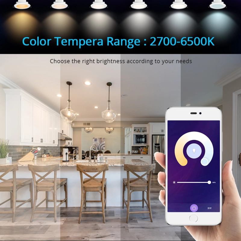 Zemismart Zigbee 3.0 Mesh LED Downlight CCT Smart Round Ceiling Lamp Dimmable Spotlighting works with Tuya Smartthings Alexa Google Home