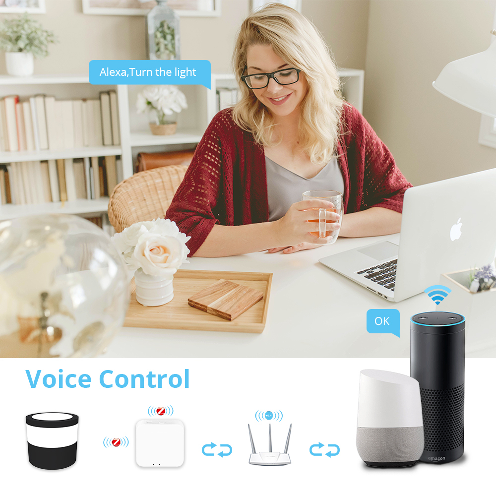 Zemismart Tuya Zigbee LED Surface Mounted Downlight 9W RGBW Dimmable Ceiling Lamp for Decor Round Spotlight Alexa Google Home