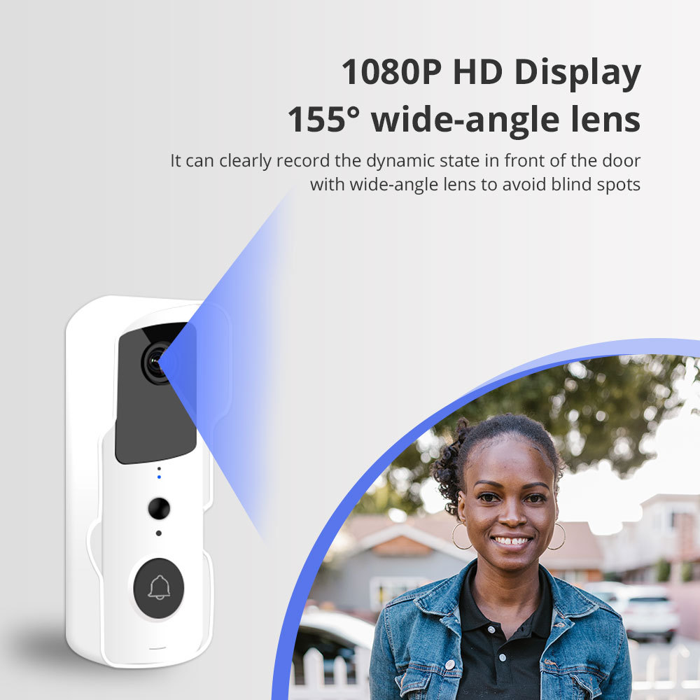 Zemismart WiFi Smart Waterproof Video Doorbell 1080P PIR Security Camera Real Time Monitor works with Tuya Alexa Google Home Voice Control
