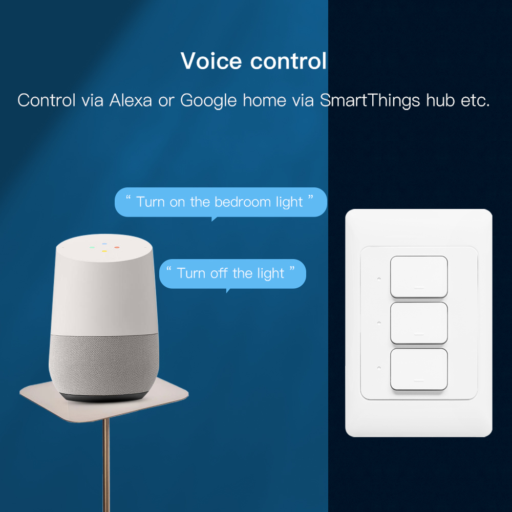 Zemismart zigbee wall light switches Neutral Optional 1 2 3 gangs physics smart switch  alexa tuya google house smartthings 110v to 220v