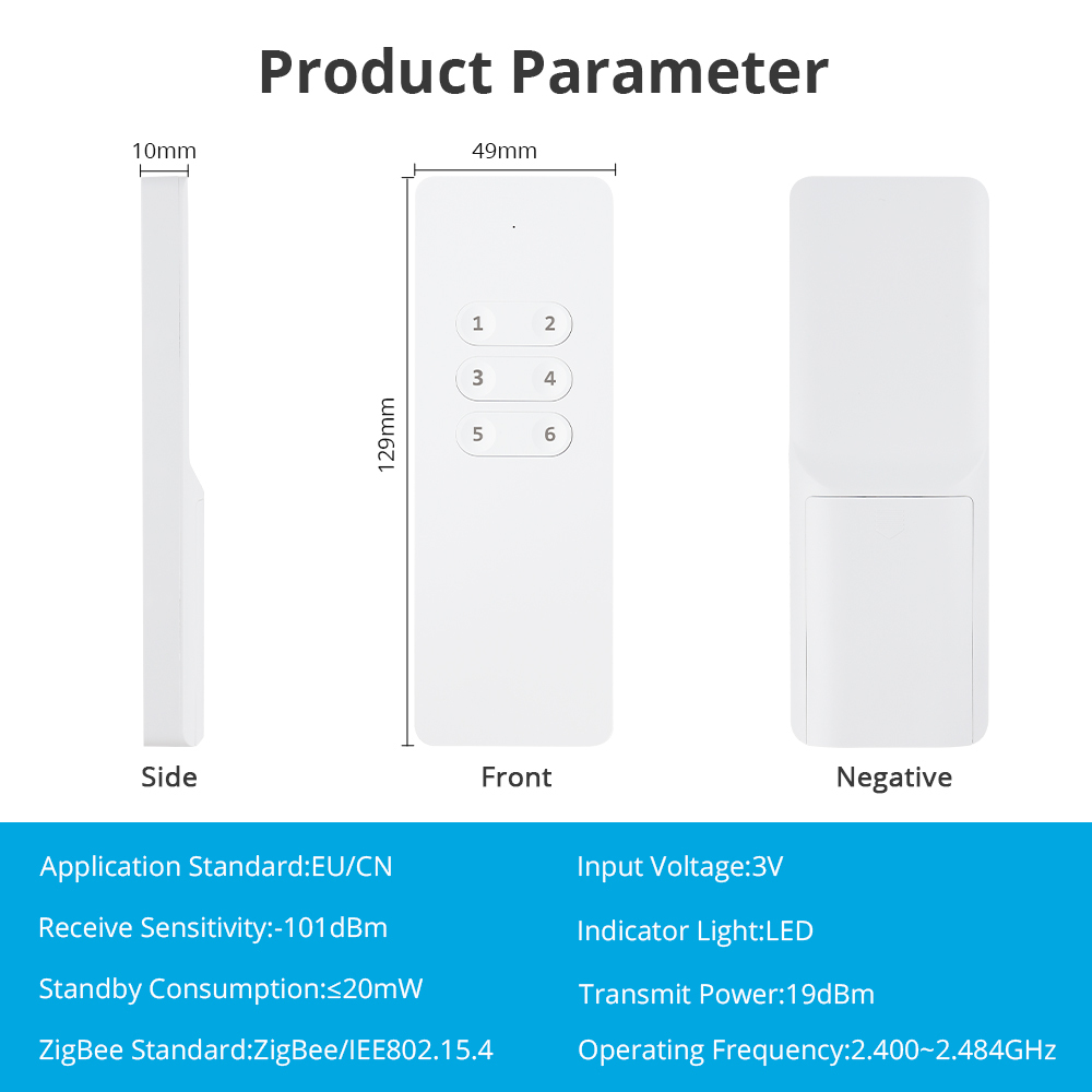 Zemismart 6 channels Wireless Remote Control Zigbee Scene Switch Control Tuya Switch Light Curtain Motor