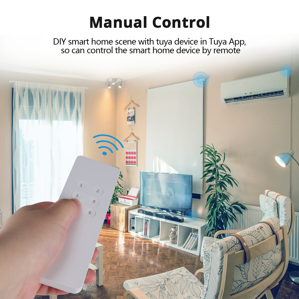 Zemismart 6 channels Wireless Remote Control Zigbee Scene Switch Control Tuya Switch Light Curtain Motor