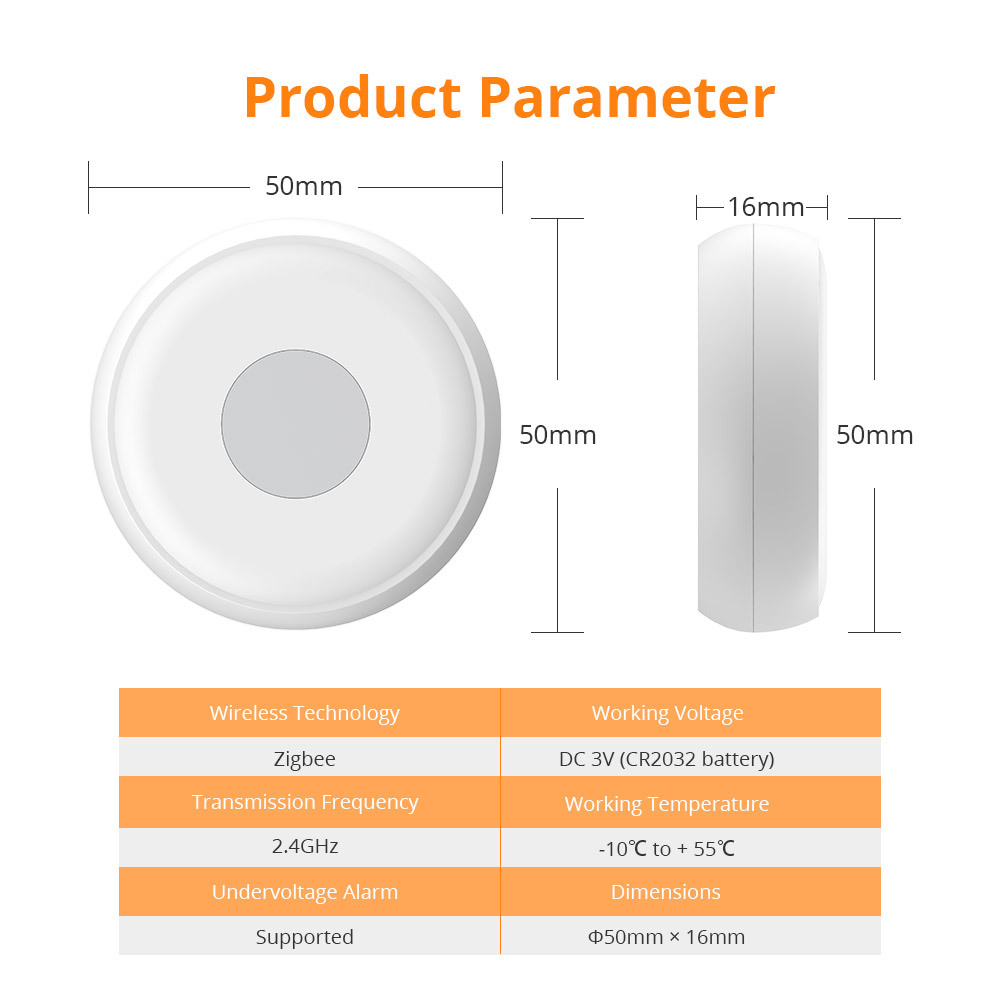 Zemismart Zigbee Wireless Switch Mini Scene Button One Key Control Home Automation Battery Powered works with Tuya Smart Life App Control