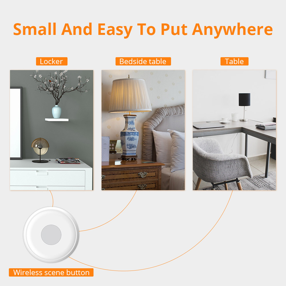 Zemismart Zigbee Wireless Switch Mini Scene Button One Key Control Home Automation Battery Powered works with Tuya Smart Life App Control