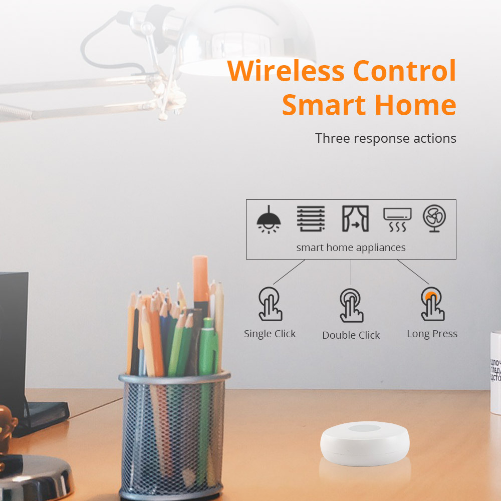Zemismart Zigbee Wireless Switch Mini Scene Button One Key Control Home Automation Battery Powered works with Tuya Smart Life App Control