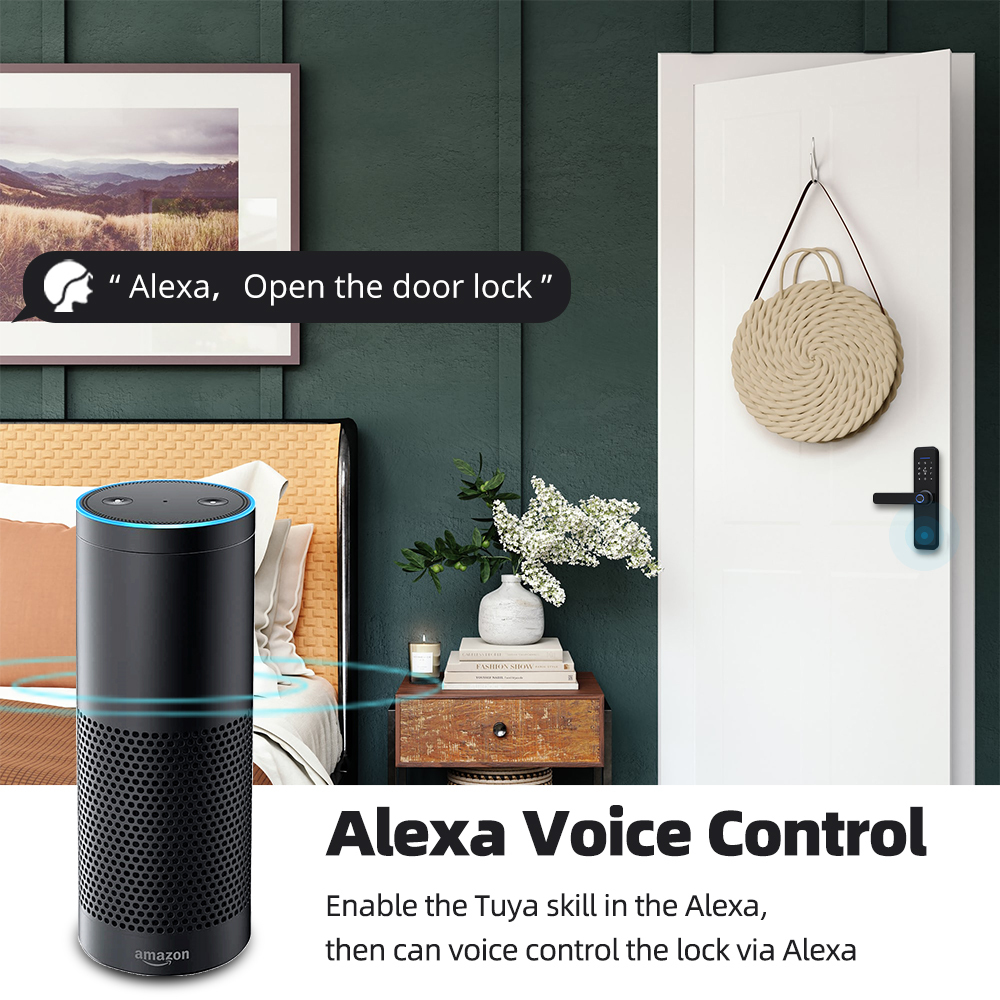 Zemismart Zigbee Alexa Voice Control Door Lock Intelligent Security Lock Encryption with Keys IC Cards works with Tuya Smart Life Control