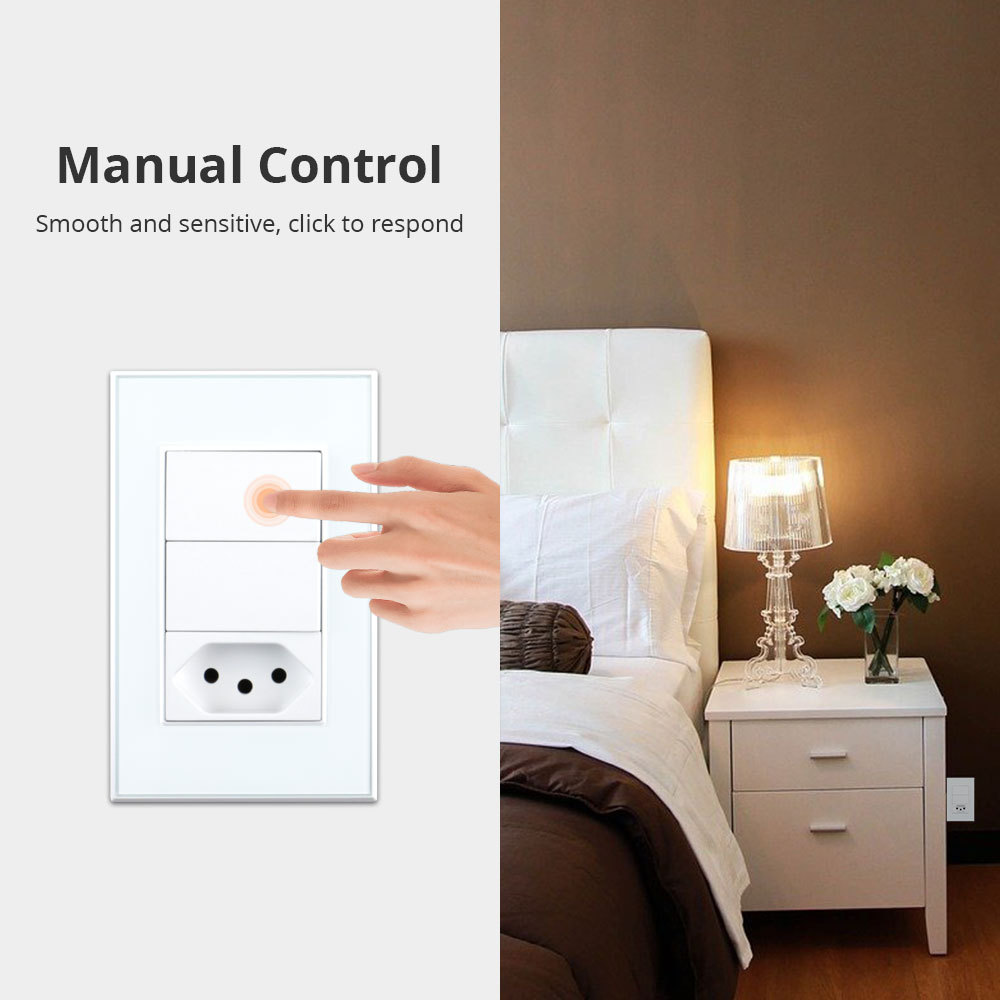 Zemismart Zigbee Brazil Socket Smart Light Switch Support works with Tuya Alexa Google Home Voice Control Brazilian Wall Push Button Switch ships from Brazil