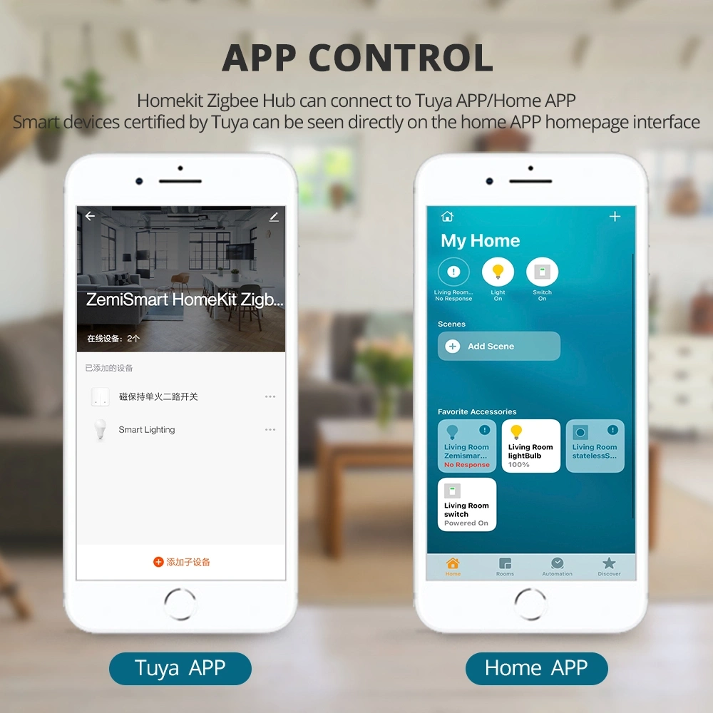 Zemismart Zigbee Hub work with HomeKit， ZMHK-01 Smart Home Bridge，Zigbee Smart Home control curtain, light, switch, sensor