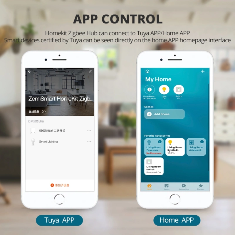 Zemismart Zigbee Hub work with HomeKit， ZMHK-01 Smart Home Bridge，Zigbee Smart Home control curtain, light, switch, sensor