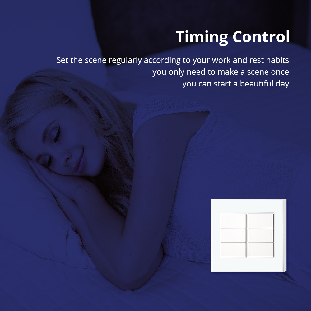 Zemismart 6 Gangs Zigbee Wall Light Switch Smart Push Button Interrupter with Neutral works with Tuya Alexa Google Home Control Timer