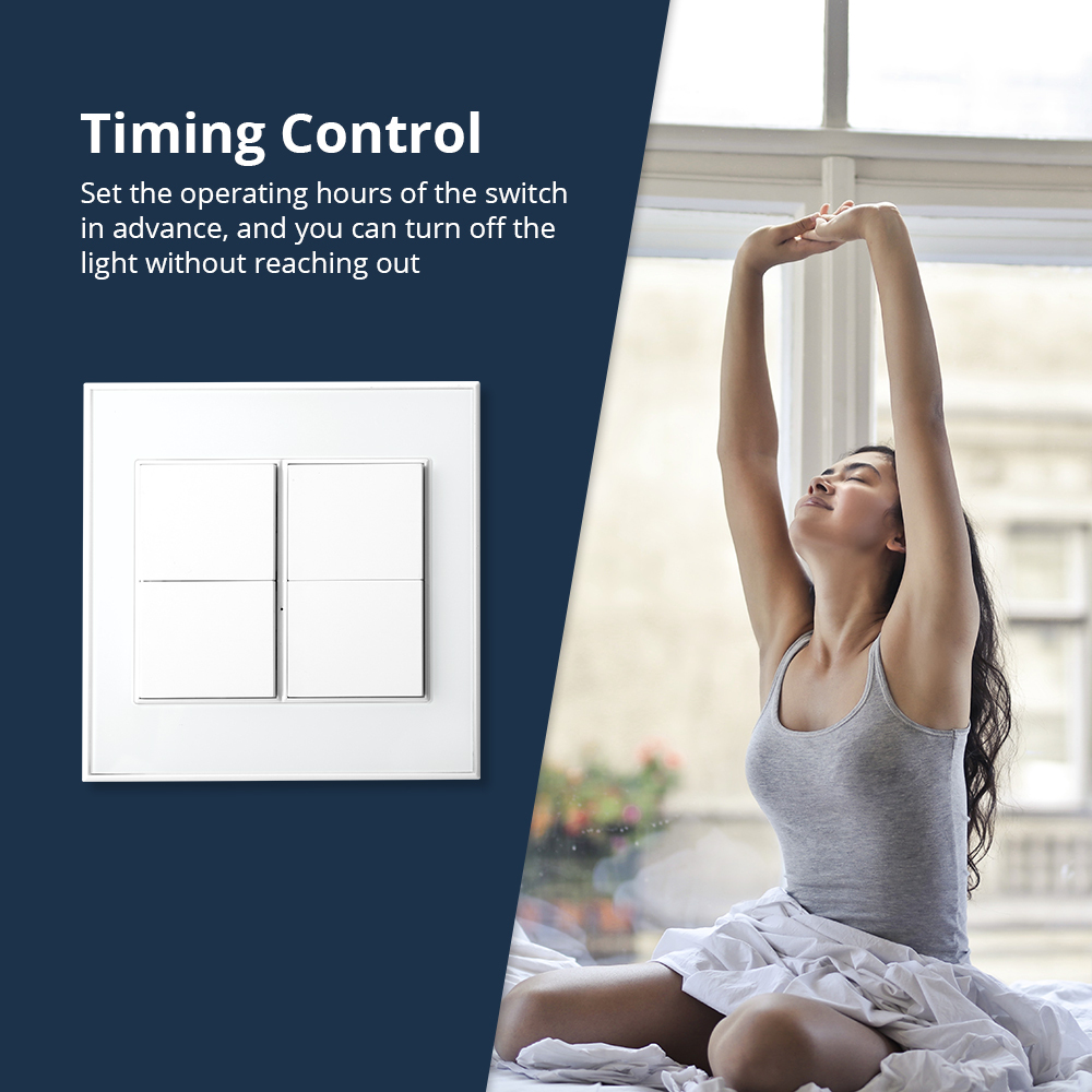 Zemismart Zigbee 4 Gangs Smart Wall Light Switch Neutral Required Push Button Interrupter works with Tuya Alexa Google Home Voice Control Pre-sale