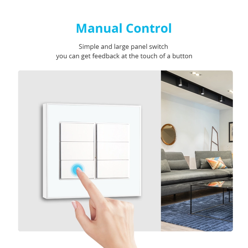 Zemismart 6 Gangs Zigbee Wall Light Switch Smart Push Button Interrupter with Neutral works with Tuya Alexa Google Home Control Timer
