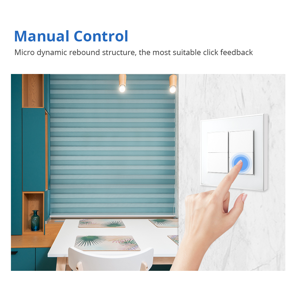 Zemismart Zigbee 4 Gangs Smart Wall Light Switch Neutral Required Push Button Interrupter works with Tuya Alexa Google Home Voice Control Pre-sale