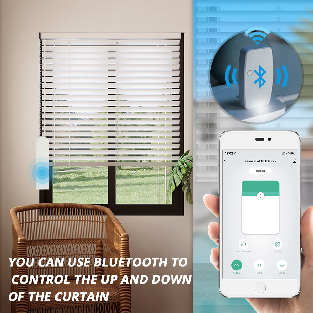 Zemismart Tuya Smart Roller Shade Driver with Solar Panel Chain Beads Blinds Motor Alexa Google Home Voice Control via BLE Hub