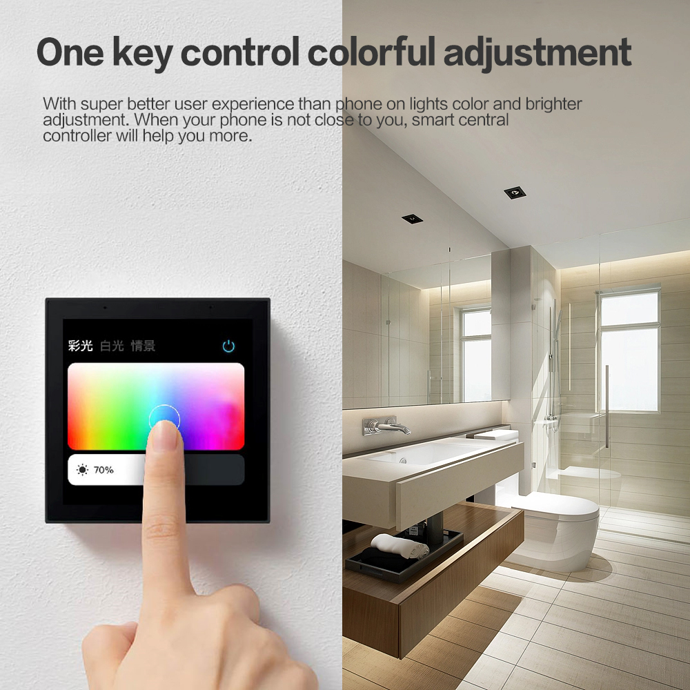Zemismart Smart Multi-functional Central Control Panel 4 inches EU Touch Panel for Scenes Control WiFi Zigbee Devices works with Tuya