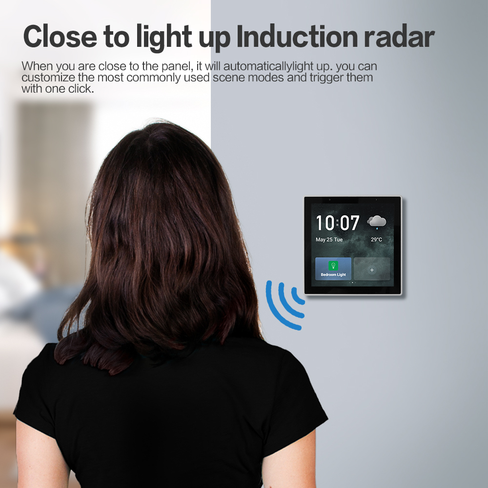 Zemismart Smart Multi-functional Central Control Panel 4 inches EU Touch Panel for Scenes Control WiFi Zigbee Devices works with Tuya