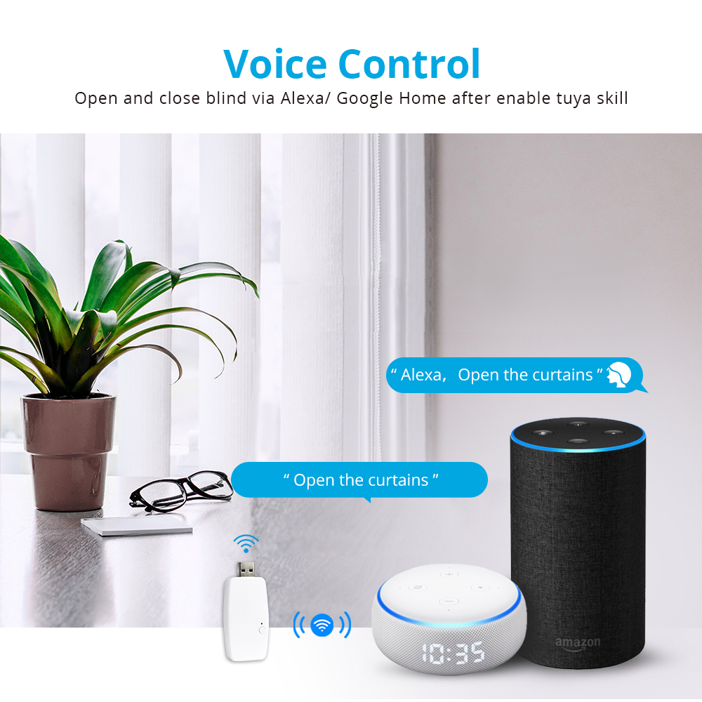 Zemismart Tuya WiFi Venetian Blind Motor Smart Rechargable Motorized Curtain RF Control Timer Alexa Google Home Voice Contro