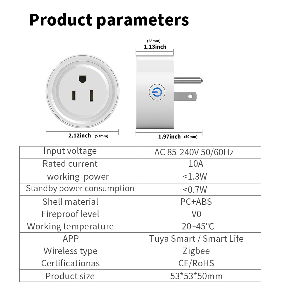 Zemismart Zigbee US Plug 10A 16A
