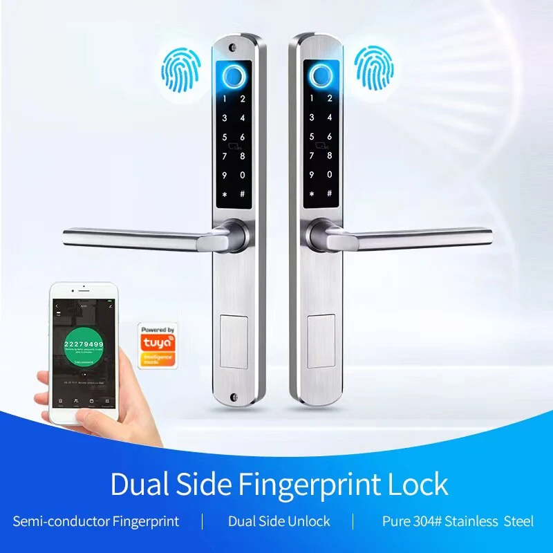 Zemismart WiFi Smart Fingerprint Door Lock IP64 Outdoor Home Security Lock Password IC Cards Key Required App Unlock works with Tuya