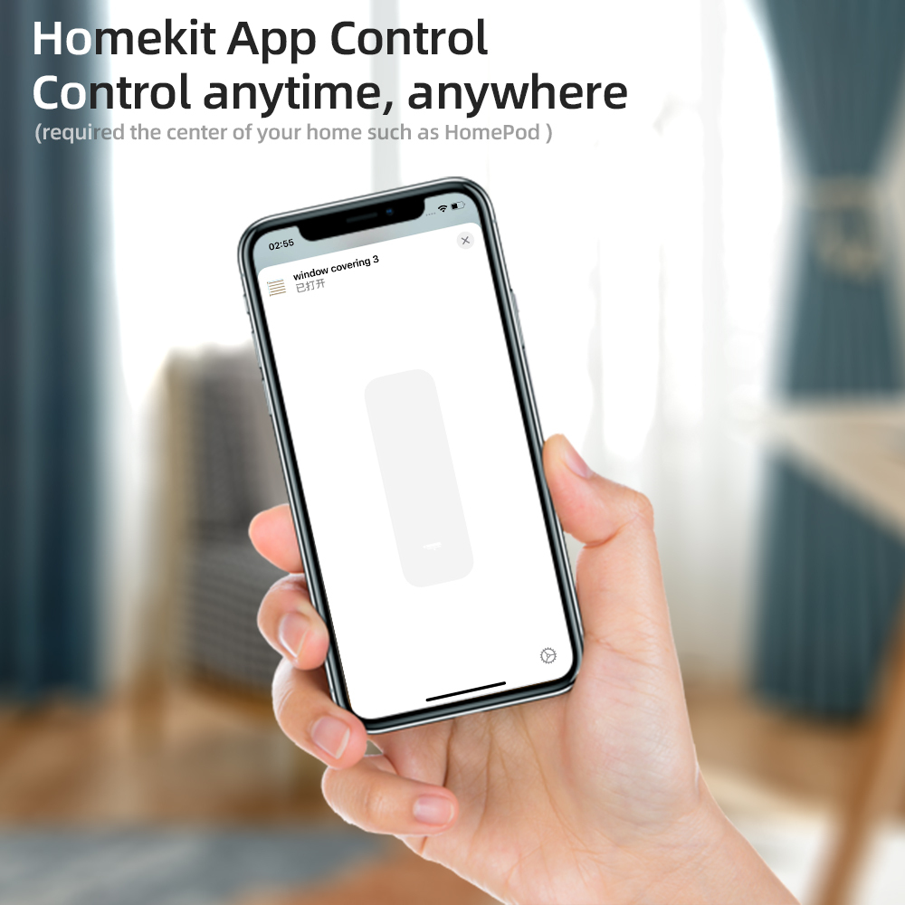 Zemismart Wifi HomeKit Smart Curtain Motor with Track Work with HomePod mini Tuya Alexa Google Assistant Voice Remote Timer Control