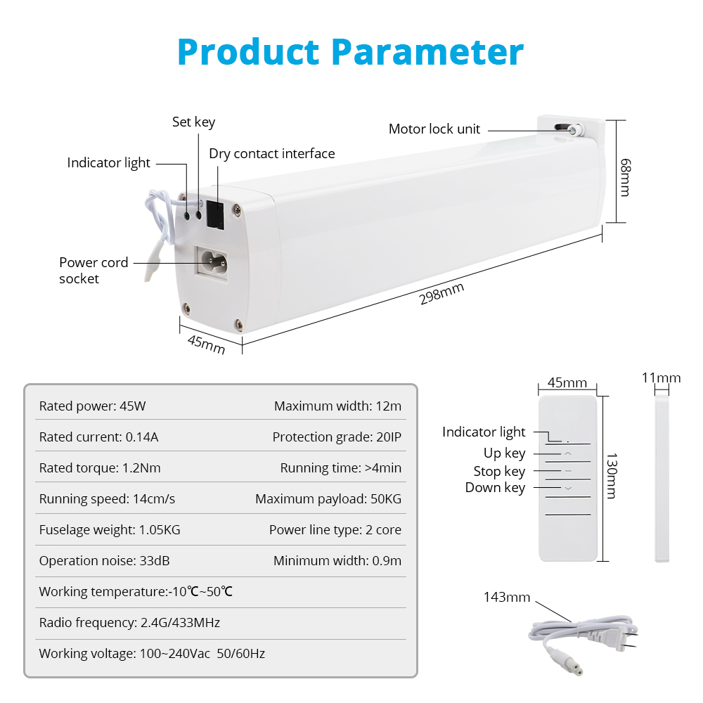 Zemismart Zigbee 3.0 Smart Electric Curtain Motor with Remote Control works with Tuya Alexa Google Home Timer Automatic Curtain System