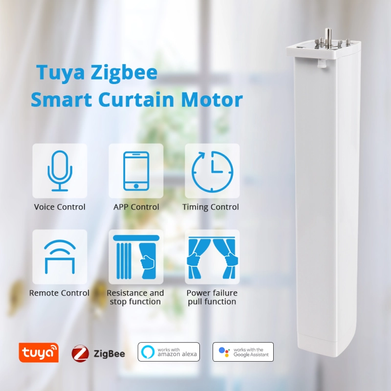Zemismart Zigbee 3.0 Smart Electric Curtain Motor with Remote Control works with Tuya Alexa Google Home Timer Automatic Curtain System