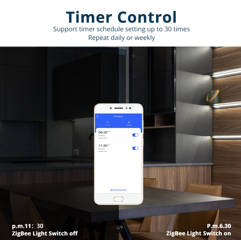 Zemismart Zigbee Light Switch Neutral Required EU Standard works with Tuya Alexa Google Home Timer Control Wall Push Button Switch