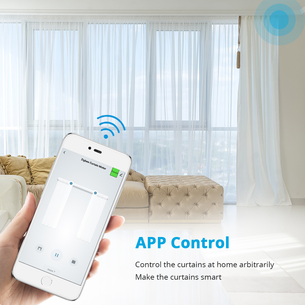 Zemismart Zigbee 3.0 Smart Electric Curtain Motor with Remote Control works with Tuya Alexa Google Home Timer Automatic Curtain System