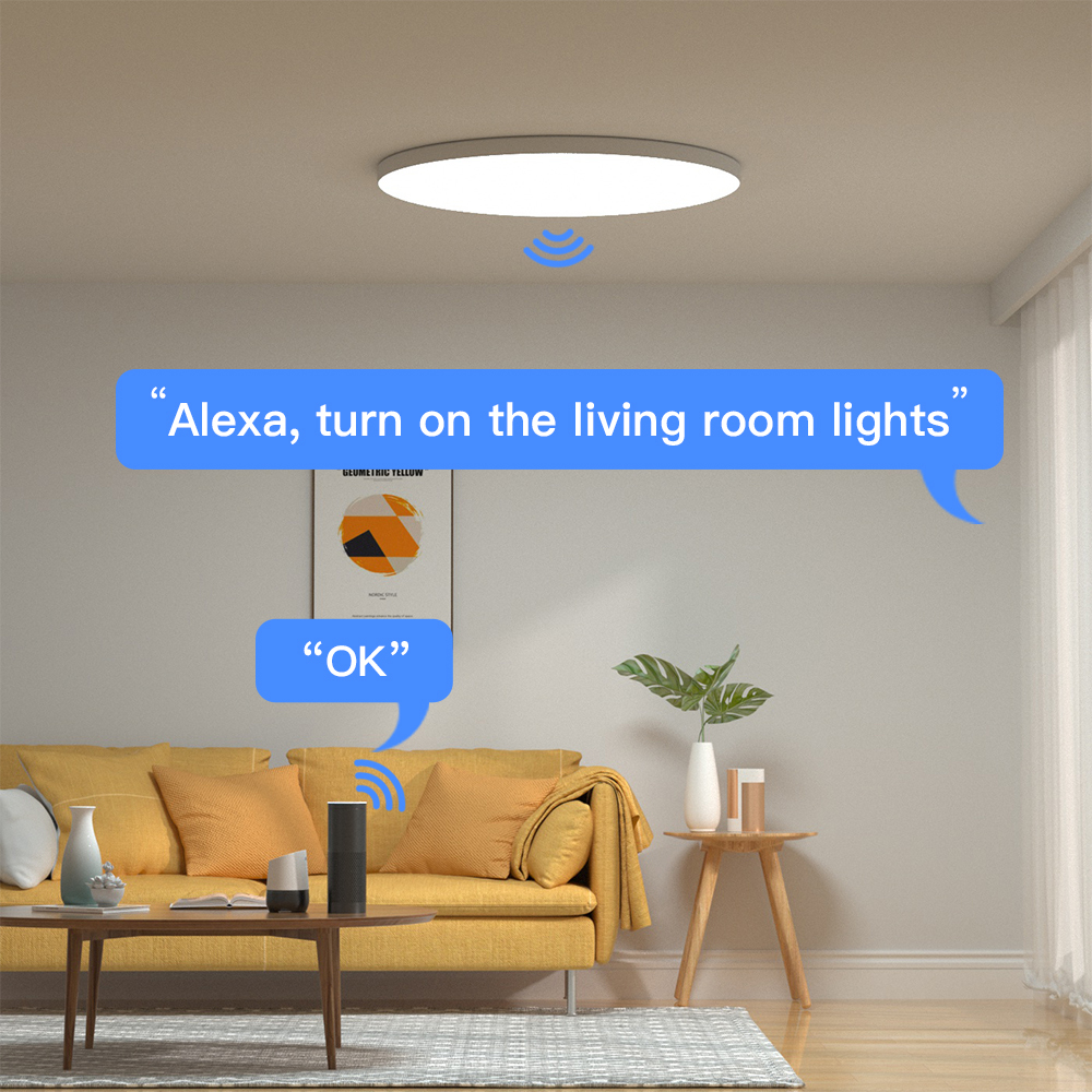 Zemismart WiFi Smart LED Ceiling Light RGBCW Dimmable Ultrathin Surface Mounting Lamp 24W works with Tuya Alexa Google Home Bathroom Lamp