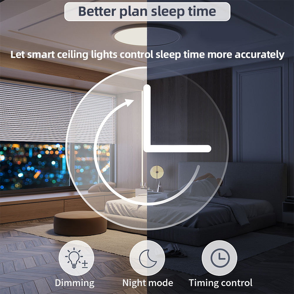 Zemismart WiFi Smart LED Ceiling Light RGBCW Dimmable Ultrathin Surface Mounting Lamp 24W works with Tuya Alexa Google Home Bathroom Lamp