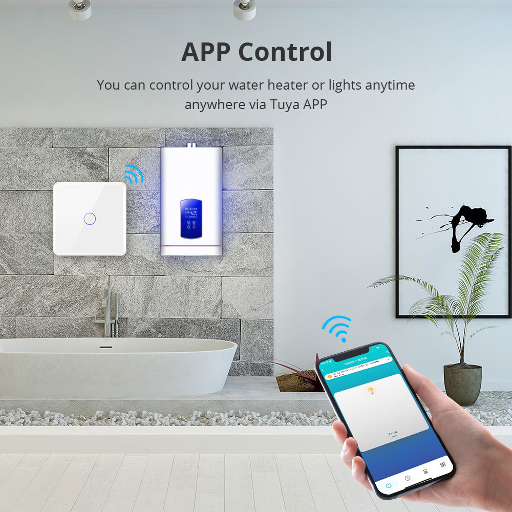Zemismart Wifi Smart Boiler 20A Switch Neutral Wire Required Smart Home Water Heater Automation works with Tuya Alexa Google Home Control App