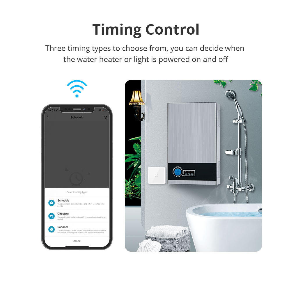 Zemismart Wifi Smart Boiler 20A Switch Neutral Wire Required Smart Home Water Heater Automation works with Tuya Alexa Google Home Control App