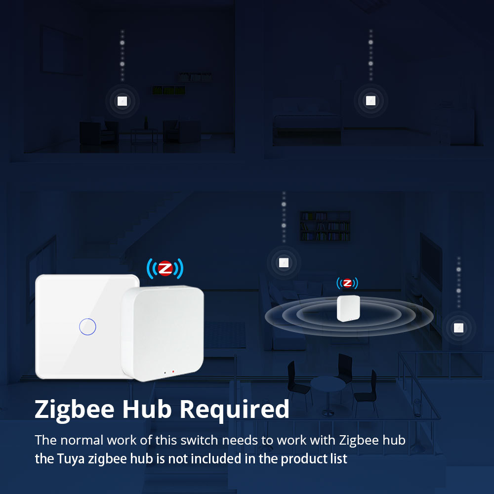 Zemismart Zigbee 20A High Power Smart Touch Boiler Water Heater Switch EU Electric Light Switch works with Tuya Alexa Google Voice Control