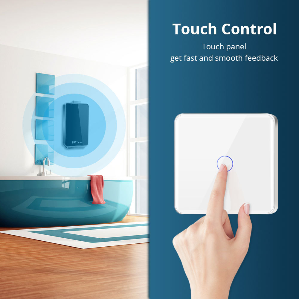 Zemismart Zigbee 20A High Power Smart Touch Boiler Water Heater Switch EU Electric Light Switch works with Tuya Alexa Google Voice Control