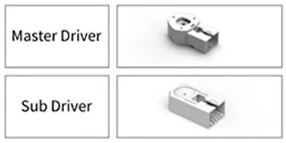 Accessories for ZM79 motor,  curtains, track belts, gear loader, socket with gearbox