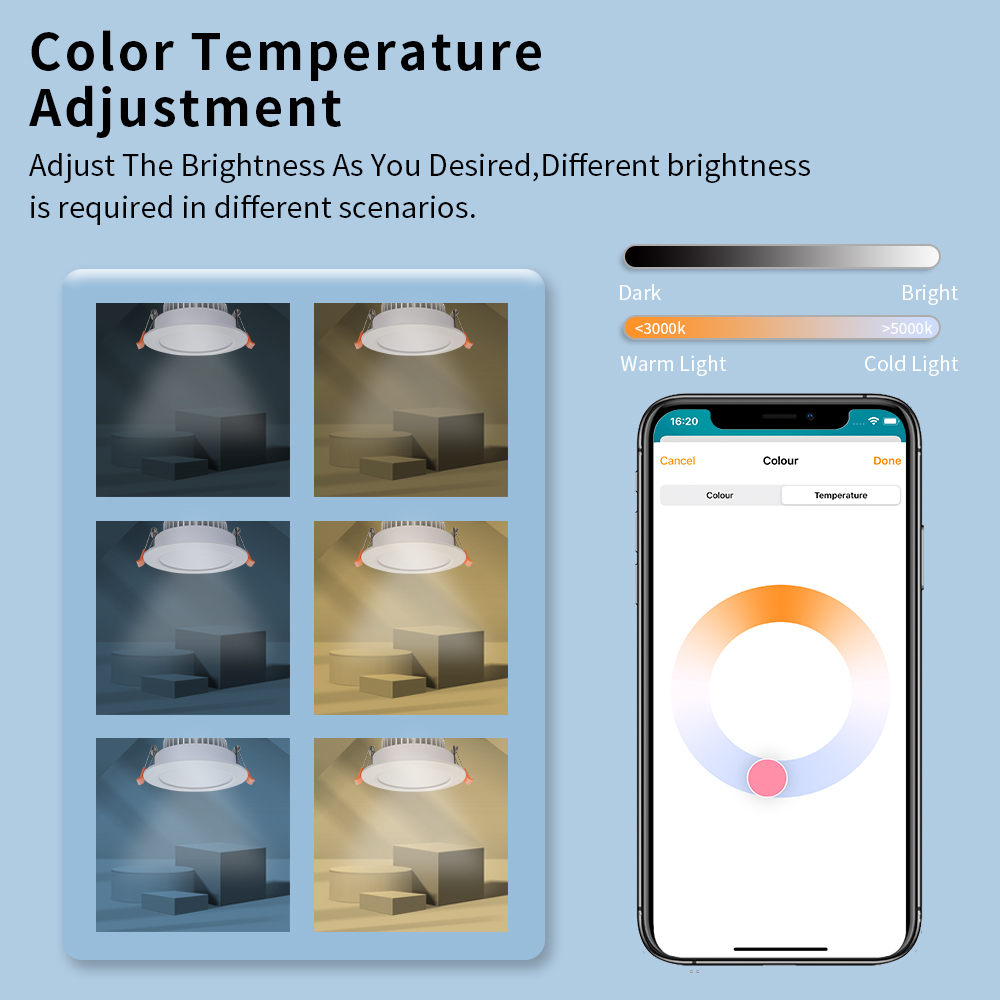 Zemismart WiFi HomeKit Smart LED Downlight 2.5 3.5 4 Inch Round Ceiling Lamp RGBCW Dimmable Spotlighting Siri Alexa Google Home