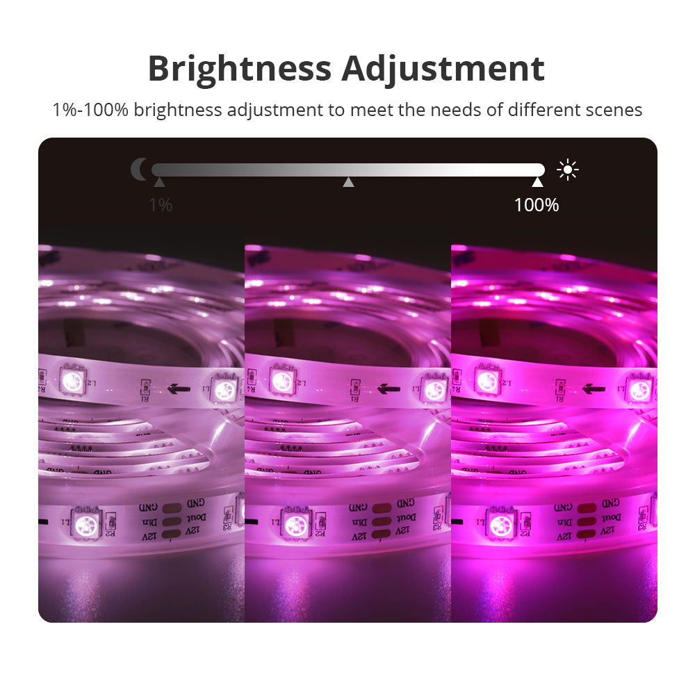 Zemismart Tuya WiFi RGBIC LED Strip Light Dreamcolor Addressable Flexible Tape Smart Home Decor TV Backlight Alexa Google Home